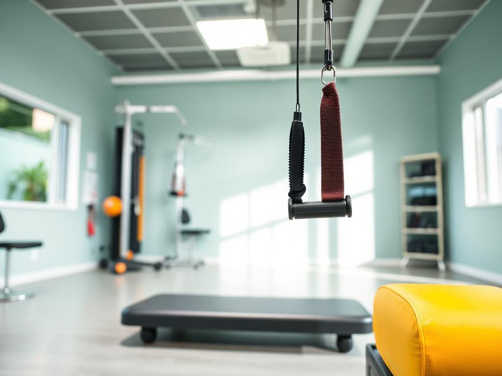 Rehabilitation therapy equipment and traction device in a clinic